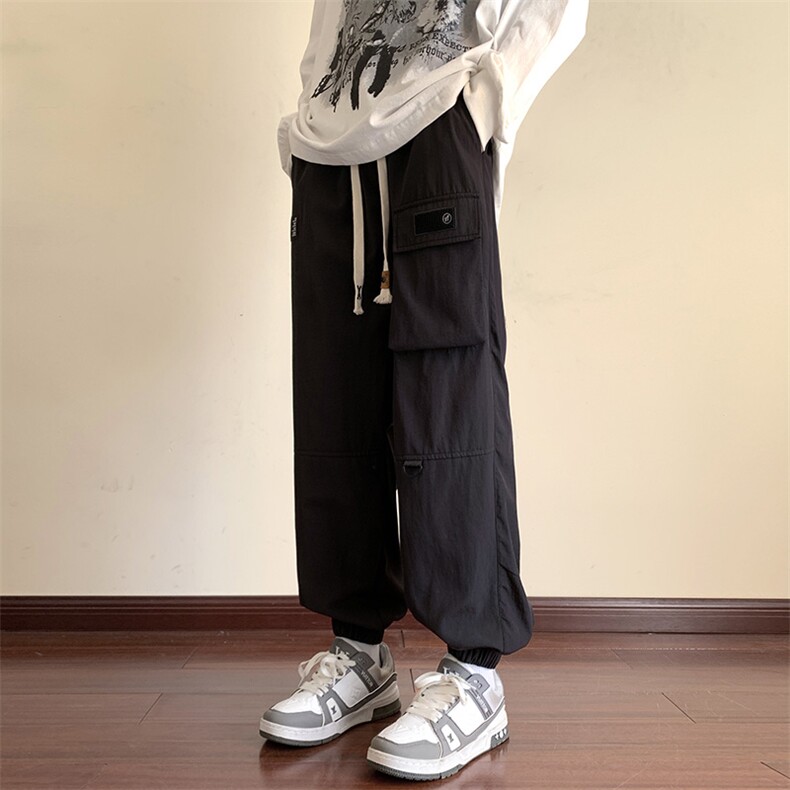 港风工装休闲裤男宽松直筒束脚伞兵裤KP806P50,男装休闲裤,星座1204-3