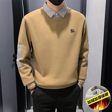 B340-WY1391-加绒特P6898男士假两件卫衣加绒加厚长袖，男装卫衣，电商B340