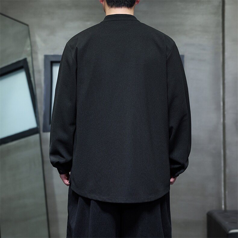 秋装立领刺绣风长袖衬衫外套男CS2588-P75,男装衬衫,电商A021