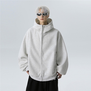 运动套装男款秋冬加厚BOXY短款开衫卫衣炼重磅卫衣JK708-P78图片