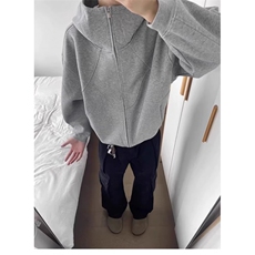 美式cleanfit重磅开衫卫衣男秋季加绒高街潮牌百搭连帽外套，女装短外套，四季星座505