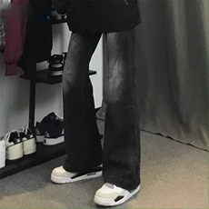 牛仔裤男渐变水洗做旧痞帅微喇裤子美式高街宽松直筒休闲长裤网图，男装牛仔裤，星座302B-2