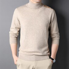 秋冬季可翻高领毛衣男士潮流休闲针织衫男毛线衣男装GR6609-P95，男装针织衫/毛衣，电商B212（原钱塘6029）