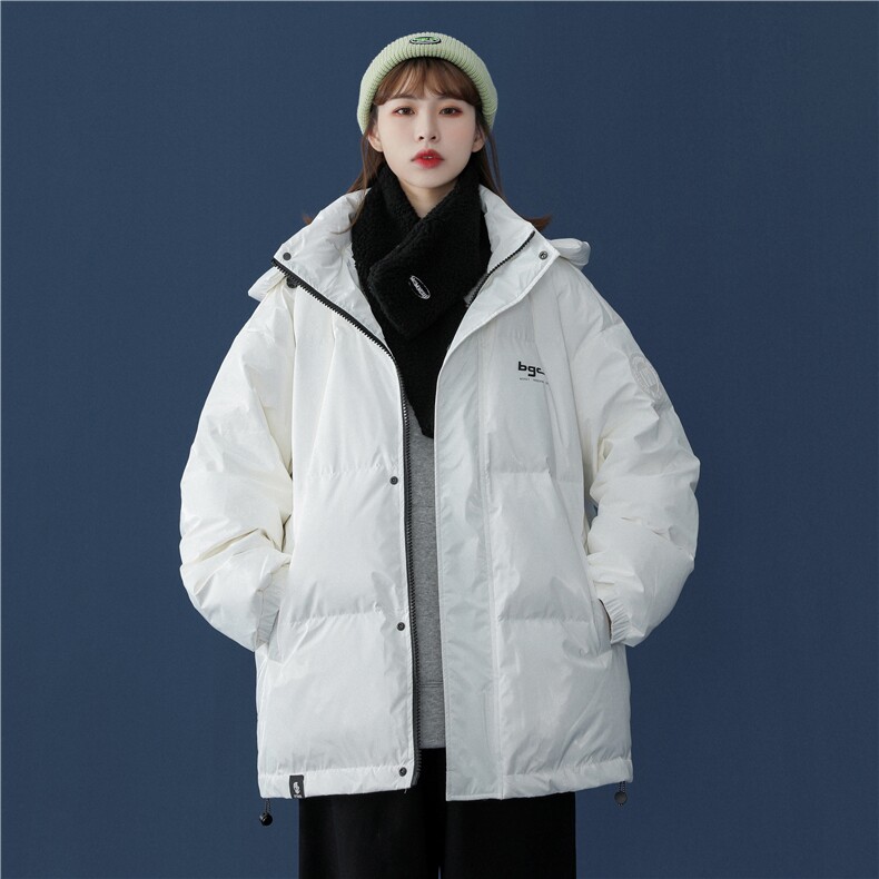 80白鸭绒中性22冬季设计炫彩亮面保暖连帽羽绒服YR100P255控298图片