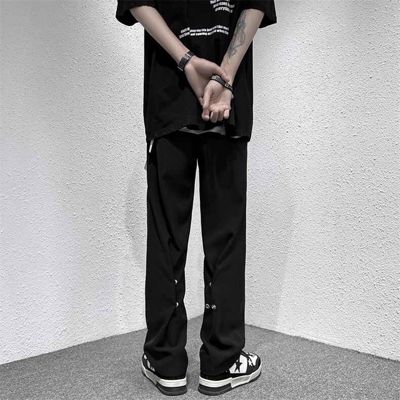 B221夏装新款ins小众高街美式休闲裤冰丝拖地长裤LK22038-P50,男装休闲裤,电商B221