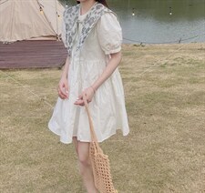 披肩两件套连衣裙，女装连衣裙，驿谷