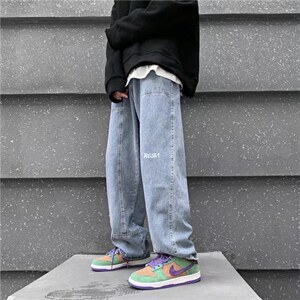 韩版潮流牛仔裤水洗ins复古字母印花N265P40，男装牛仔裤，星座1116-2