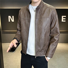秋季2025新款立领皮衣外套男装上衣机车服皮夹克A313-PY915-P145，男装皮衣，电商A313