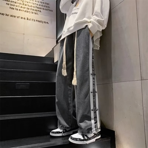 牛仔裤男韩版潮流拼色字母2024春秋季新款ins宽松休闲裤K2869-P46图片