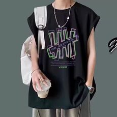 现货纯棉美式高街背心男款ins潮牌夏季坎肩重磅oversize时，男装背心/马甲，星座218-1（原230）