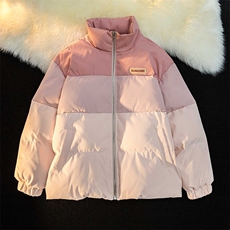 撞色拼接棉袄棉服女短款冬小个子加厚宽松服学生外套MF376-P75，男装棉衣，星座412-3