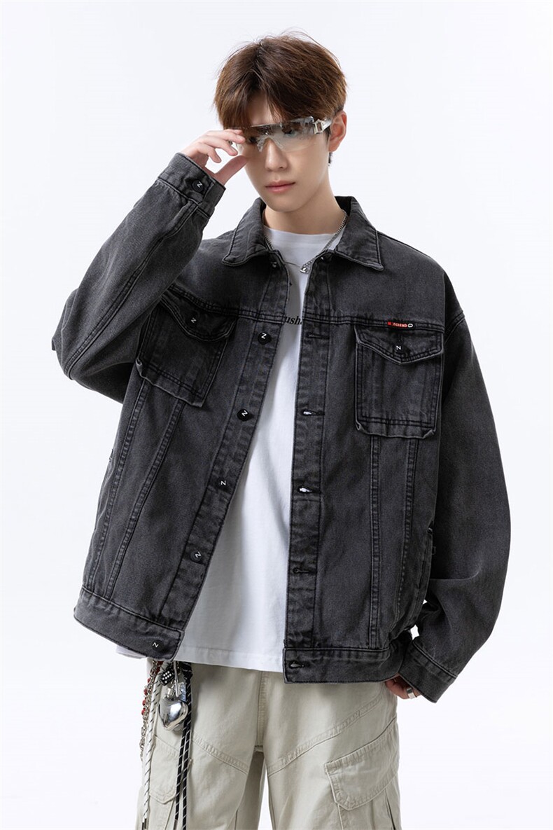 美式潮流落肩牛仔外套大码宽松男牛仔衣牛仔夹克JA6016-特价P68,男装工装外套,电商A007