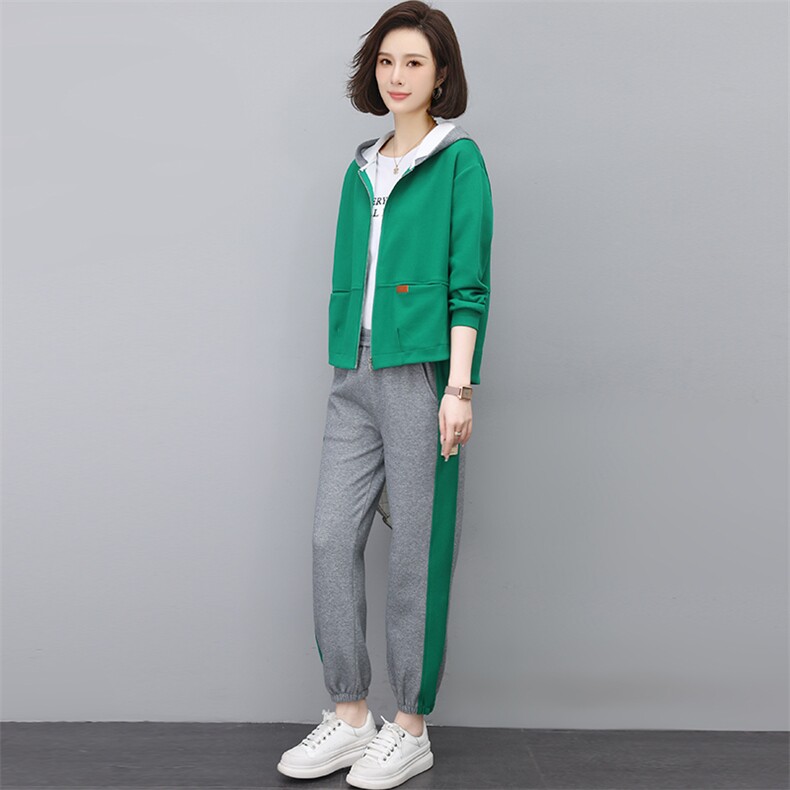 时尚休闲运动套装女春秋季2025新款卫衣卫裤妈妈减龄显瘦两件套潮,女装套装/套裙,依恋蒂丝