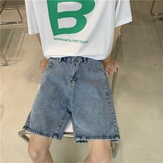 牛仔短裤男宽松直筒港风夏季薄款裤子潮流百搭五分裤DK102-P35，男装牛仔裤，星座308B-2