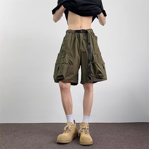工装短裤男女潮宽松廓形直筒多口袋休闲百搭五分裤短裤DK1099-p50图片