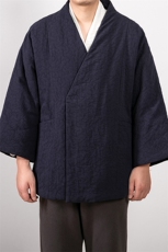 冬装新款风男装改良汉服棉衣棉麻提花道袍HM03P145，男装棉衣，钱塘802