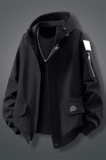 可二开发光贴片连帽工装冲锋衣大码M-5XL夹克男JK78076P85控128，男装夹克，星座227-7