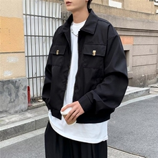 春秋新款工装夹克男cleanfit美式多口袋宽松休闲翻领外套JC402，男装夹克，星座1116A-1（原606A）