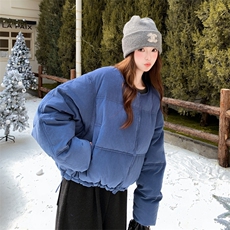 25冬新品灯芯绒面料韩版宽松短款羽绒服5565-P315-K478，女装羽绒服，2C305