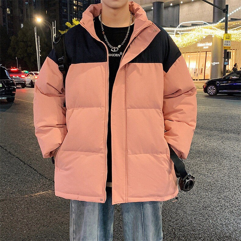 现货港风棉衣男立领二开撞色加厚棉袄DSA157B-M88888-特P65,男装棉衣,电商A157B