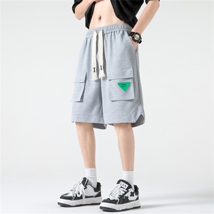 K6070/P35夏季新款立体多口袋工装松紧系绳短裤男大码中裤男裤子图片
