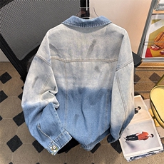 美式复古秋冬花卉潮牌设计感渐变刺绣牛仔夹克外套男JK08973-P70，男装夹克，星座308B-2