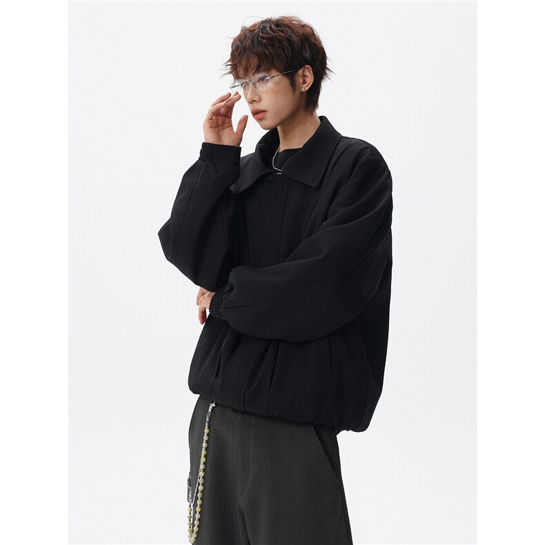 春秋季美式复古哈灵顿行政夹克衫大码翻领廓形西装外套LJ901特P80，男装夹克，电商B215