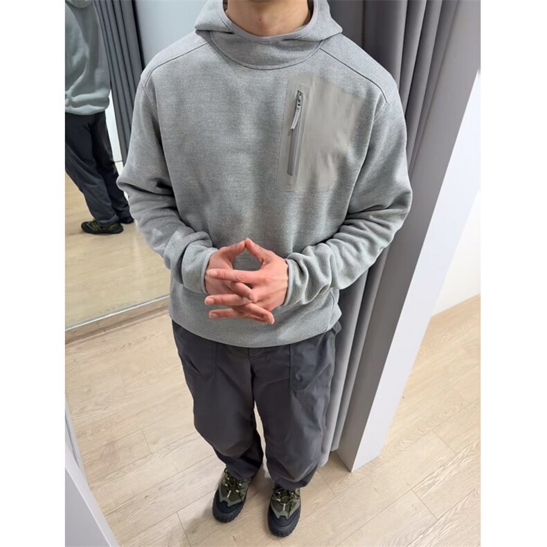 DD333P75户外飞禽24新品阳离子针织一体绒压胶连帽卫衣运动T恤,女装T恤,电商B323A