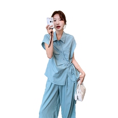 高级感浅蓝色女神范套装2563P155K228，女装套装/套裙，2C029