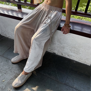 夏季新中式风复古棉麻现货盘扣八分裤直筒ZK032-P65图片