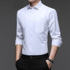 2023秋季新款免烫衬衫男士长袖商务休闲衬衣修身打底衫P45，男装衬衫，星座1105-3