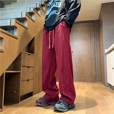 秋季简约潮流阔腿裤韩版纯色百搭休闲裤宽松大码长裤KZ9121P-45，男装休闲裤，电商A128