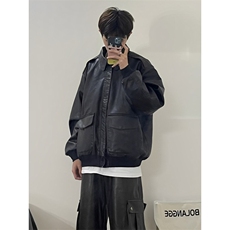 网图现货加厚加棉皮衣飞行员外套1209-1-JK19-P90主推可谈，男装皮衣，星座1209-1