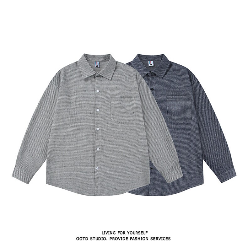 2026春夏新款千鸟格格子长袖衬衫得物白底现货CS264-P45，男装衬衫，星座301C-5