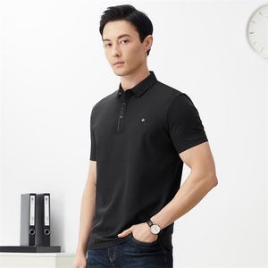 冰丝短袖Polo衫男夏季新款中年商务休闲凉感翻领男装T恤上衣潮图片