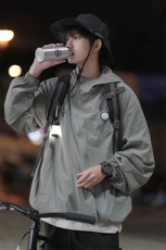 2024春季新款薄款冲锋衣外套日系cityboy夹克防晒衣HY335TP45控68，男装防晒衣，电商A102B