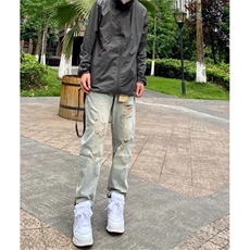 做旧牛仔裤男款春秋季水洗修身破洞长裤ins宽松百搭休闲裤NE618，男装休闲裤，星座1116A（原606A-3）