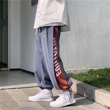 潮牌休闲裤男ins潮流港风宽松束脚韩版百搭阔腿运动长裤GK82-p30，男装休闲裤，星座1008