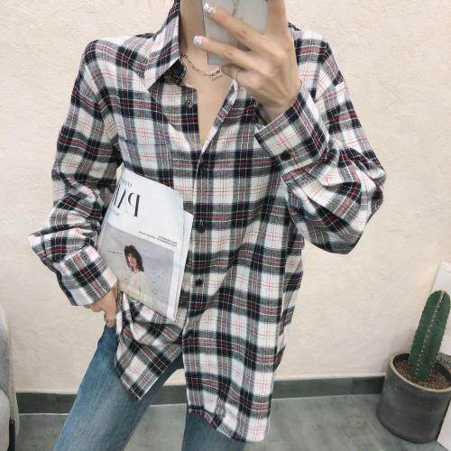 春夏格子衬衫，女装衬衫，变色鸟(4F)