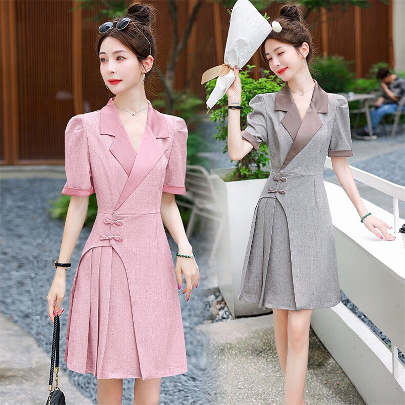 西装连衣裙女小个子2023夏季新款高级感气质女神范职业正式场合裙，女装风衣，韩美纤衣