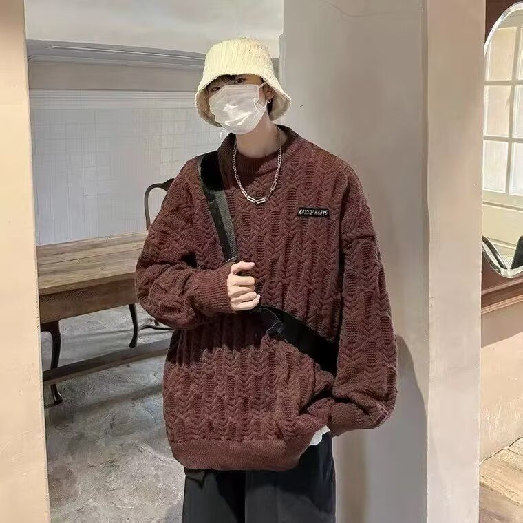 【量大价格可谈】日系复古毛衣男女秋冬潮牌加厚毛衣SCL-X015P48图片