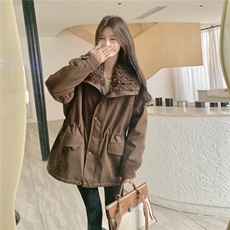 韩系毛领派克服女2025冬季新款设计感时尚中长款保暖外套高级感，女装派克服，2C236