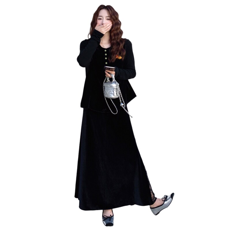 无袖马甲半身裙两件套女2025秋季新款洋气百搭休闲时尚坎肩套装,女装套装/套裙,2D148