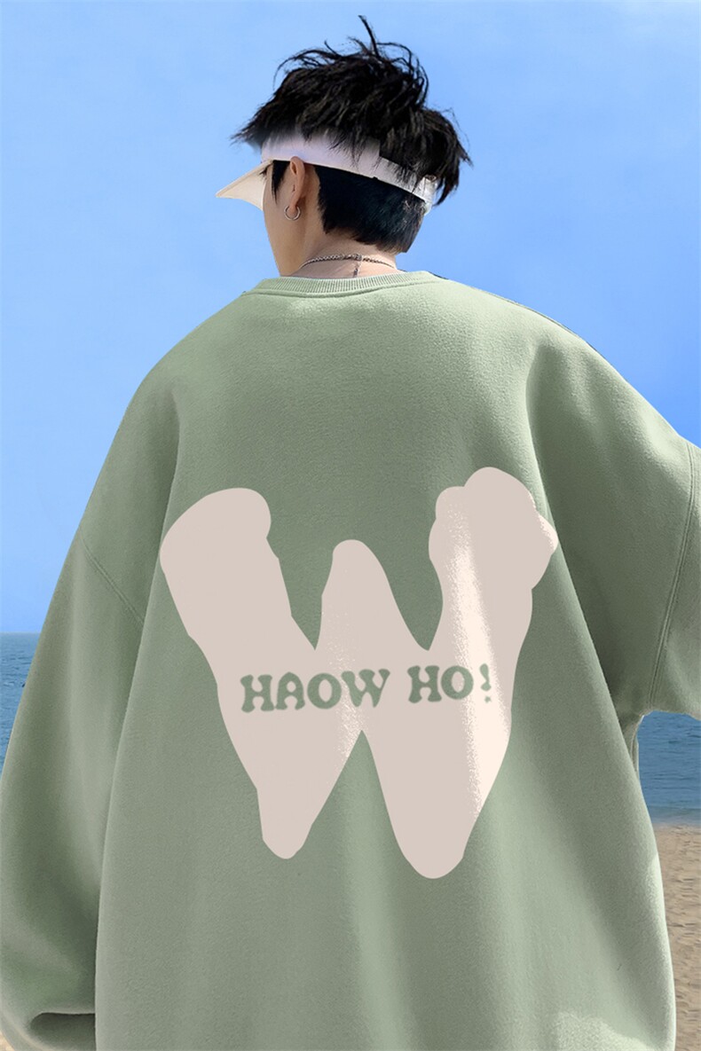！直播品质重磅宽松大码港风W印花圆领卫衣WY105-特p28,男装卫衣,星座508（原C305）