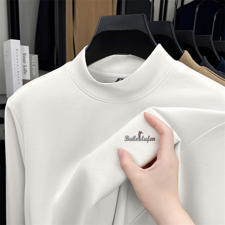 B9505广州精品铜氨丝莫代尔男士保暖打底衫体恤，男装T恤，钱塘207-1