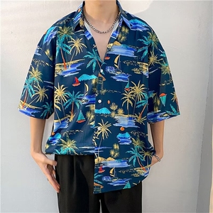 夏威夷风三亚泰短袖花衬衫男海南岛休闲沙滩服T5110-P26图片