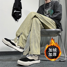 秋冬美式高街棕色加绒加厚牛仔裤货号K658P60控78（加绒P75控98），男装牛仔裤，电商A063