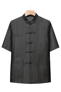 风唐装棉麻短袖衬衫套装男士夏装太极服宽松套装TRA303-P110图片