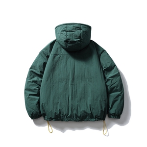 南夏乔装2025冬季新款日系不规则贴补连帽90羽绒服休闲面包羽绒袄图片