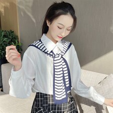 2021春装新款时尚百搭韩版宽松显瘦衬衣，女装衬衫，深水步